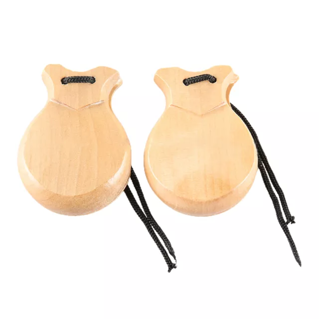 2pcs Spanish Flamenco Castanets Wooden Percussion Musical Instrument Rhythm