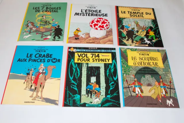 Tintin lot de 6 bd souples herge casterman annee 99 2000