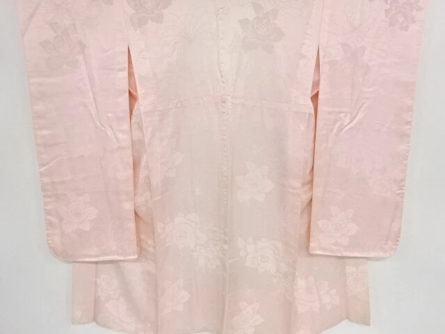40526# Japanese Kimono / Antique Hitoe Juban For Furisode / Woven Peony & Ki