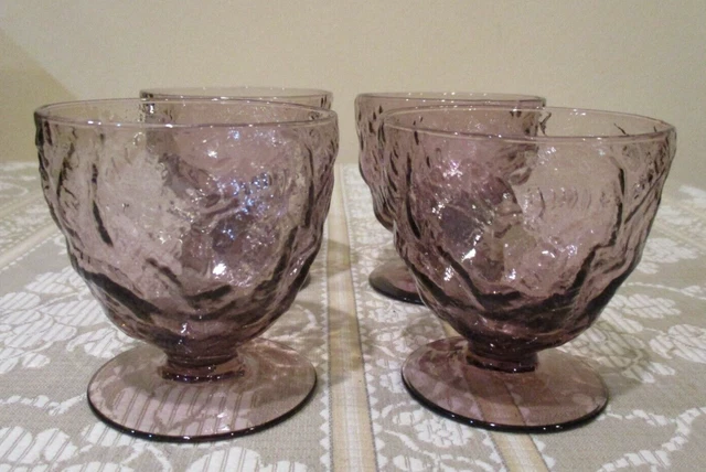 MCM Morgantown Amthyst/Purple Crinkle Sherbert/Dessert Glass,  (4pcs)