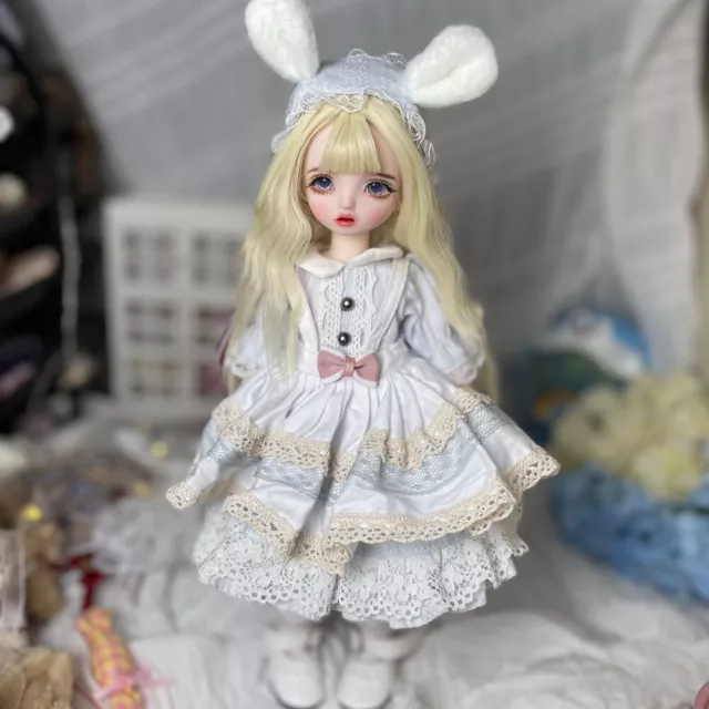 Set completo 1/6 BJD bambola palla giunti bambola ragazza + viso occhi abito trucco regalo