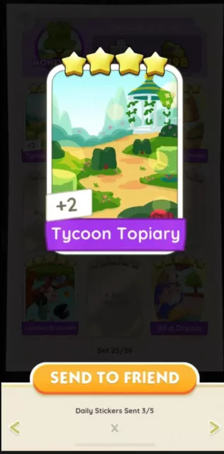 Monopoly Go - 4 Star Prestige Card 🌟🌟🌟🌟 - Set 25 Tycoon Topiary