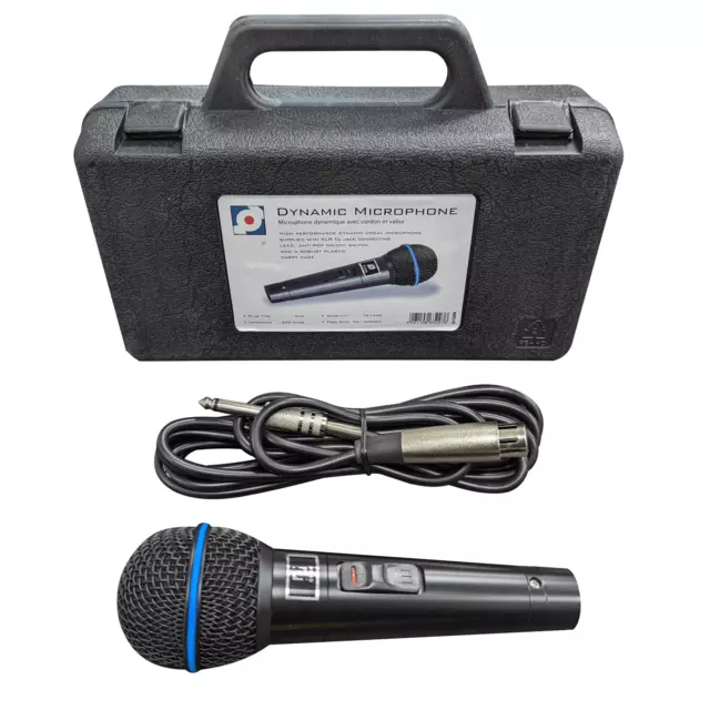 Dynamic Microphone Handheld Vocal Karaoke Switchable FREE 5m XLR Cable & Case