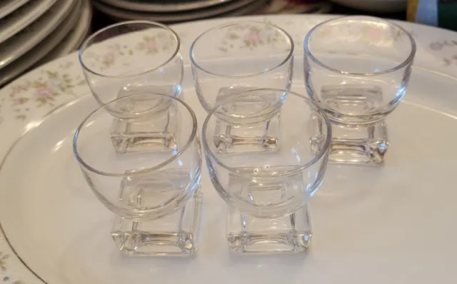 Vtg Brandy Snifter Cordial Liqueur Multi Colored Shot glasses 1 oz 2" Set of 5
