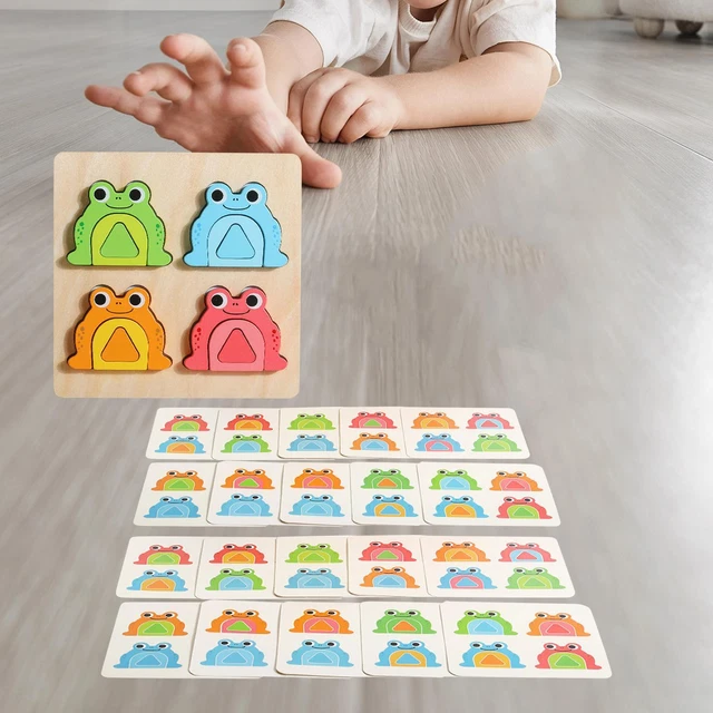 Cartoon Frog Jigsaw Puzzles Montessori Toys for Girls Boys Kids Party Favors