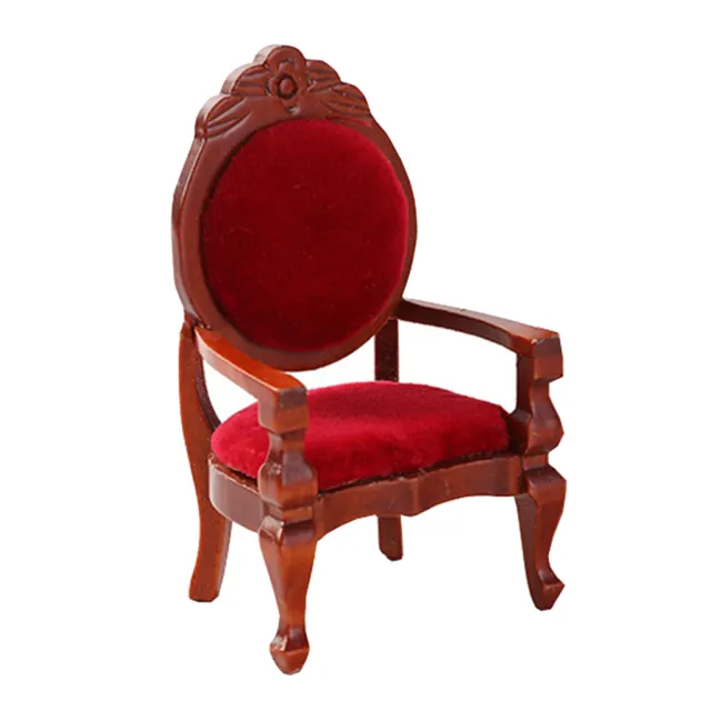 Holz Mini Stuhl für 1:12 Puppenhaus Zimmermöbel Dekoratives Zubehör DIY