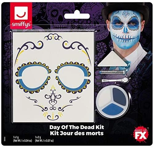 Smiffys Smiffys Make-Up FX, Day Of The Dead Kit, Aqua, Blu
