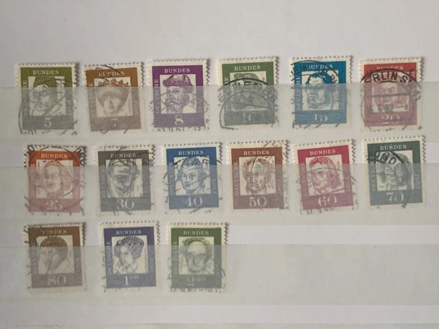 BRD Bund - Dauerserie Bedeutende Deutsche - Mi.Nr. 347-362 - gestempelt - Lot
