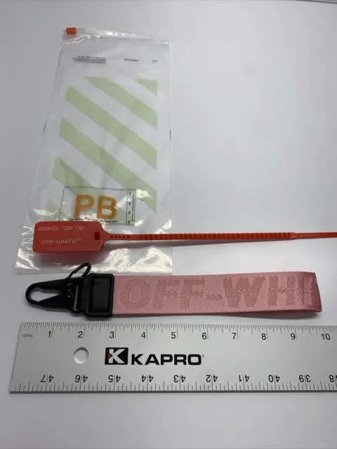 OFF-WHITE Lanyard Keychain Industrial Clasp Super Rare All Pink New With Zip Tie