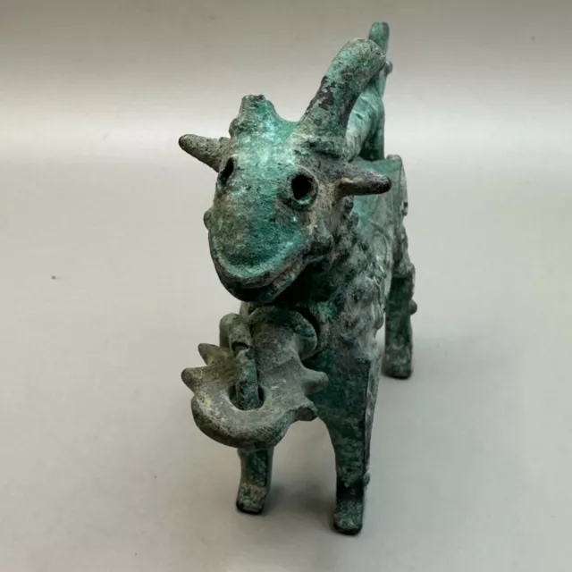 Very Unique Ancient Near Eastern Luristan Bronze Lock In Form Of An Animal E 3