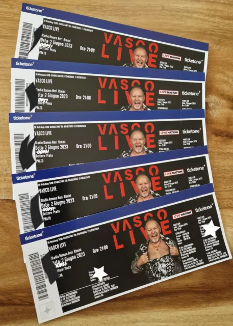 Vasco Rossi 2 biglietti Rimini 2 giugno stadio Romeo Neri data zero prato