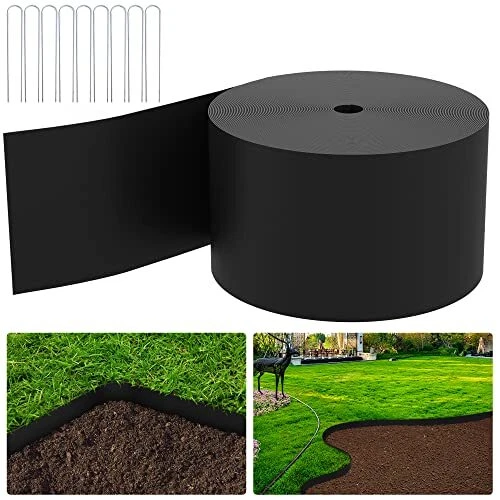 Bordo Per Aiuole Effetto Rattan 40 M, Grigio, 40 Pezzi Da 100 Cm, In Plastica Resistente