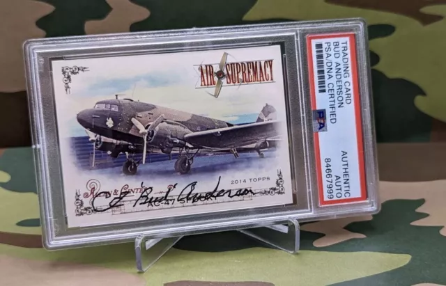PSA Clarence Bud Anderson Autograph Signed WWII Triple Ace Allen & Ginter's