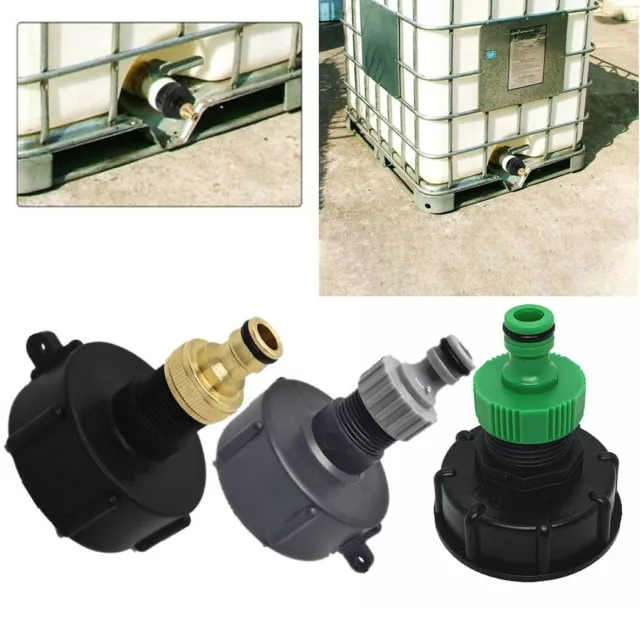 Adaptateur de réservoir d'eau en plastique IBC connecteur de tuyau  d'arrosage remplacement du connecteur de tuyau de réservoir d'eau (filetage  grossier 60 à robinet à tournant sphérique biseauté de 1 pouce-27 (ruban