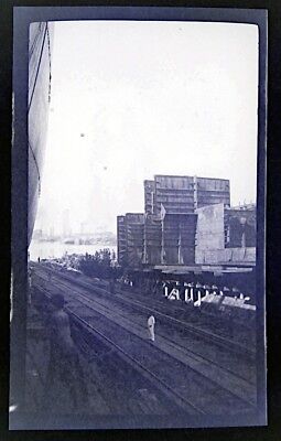 1910s Vintage Photo Negative Railroad Train Track White Suit 5.75 X 3.5 D