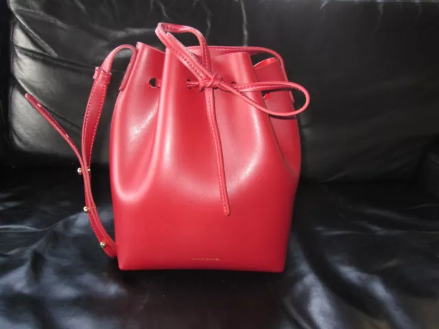 Mansur Gavriel Leather Bucket Small Bag Red