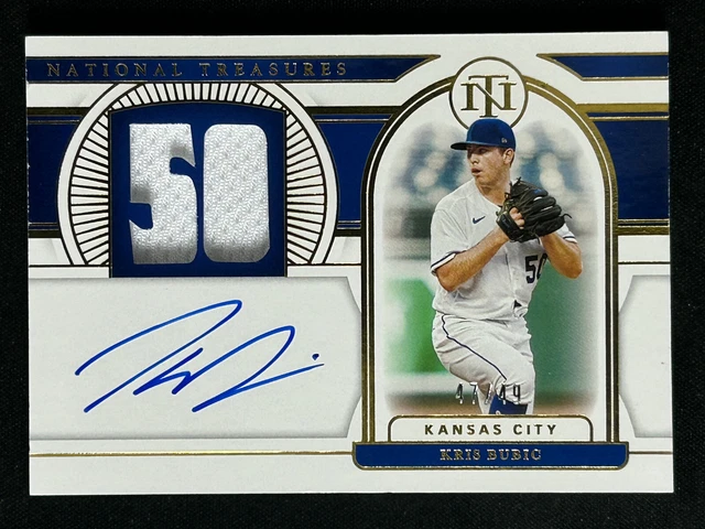 2021 Panini National Treasures Kris Bubic Rc /49 Jersey Auto Kansas City Royals