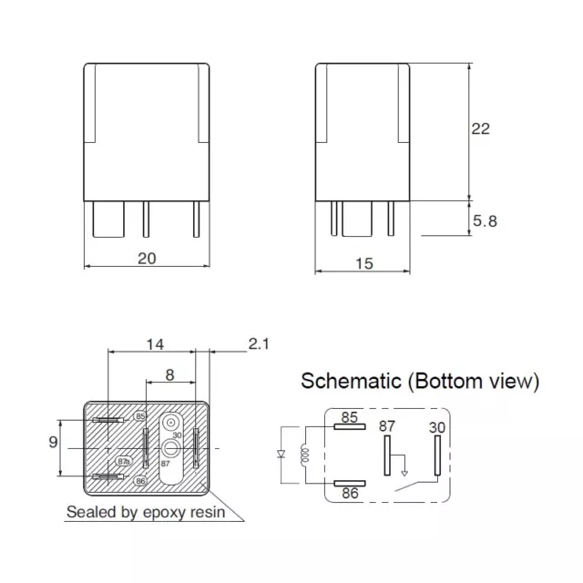 3x Panasonic/NAIS CM1aF-D-12V ACM32211M02 35A micro-ISO KFZ-Relais 12V Schließer 3