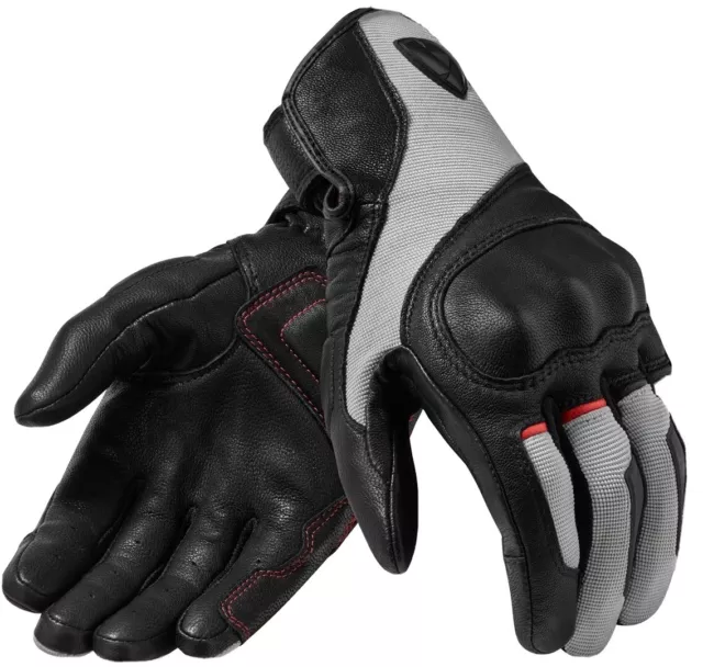 Guanti Gloves Moto Pelle E Tessuto Titan Nero Grigio Rev'it Size Xs