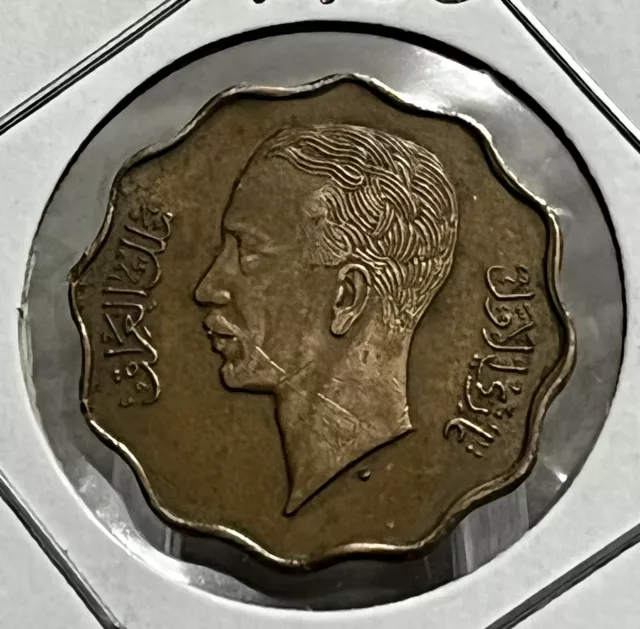 Iraq 4 Fils 1938 King Ghazi,  Km# 105b.الملك غازي