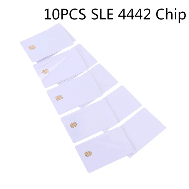 10 pz chip SLE 4442 con Hico Striscia Magnetica Contatto Scheda IC 2 in 1 Vuota GF p