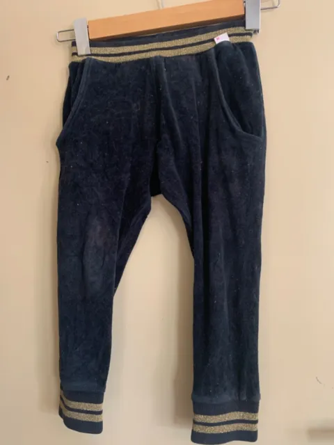 Muster boys or girls kids velour black cotton track pants size 4