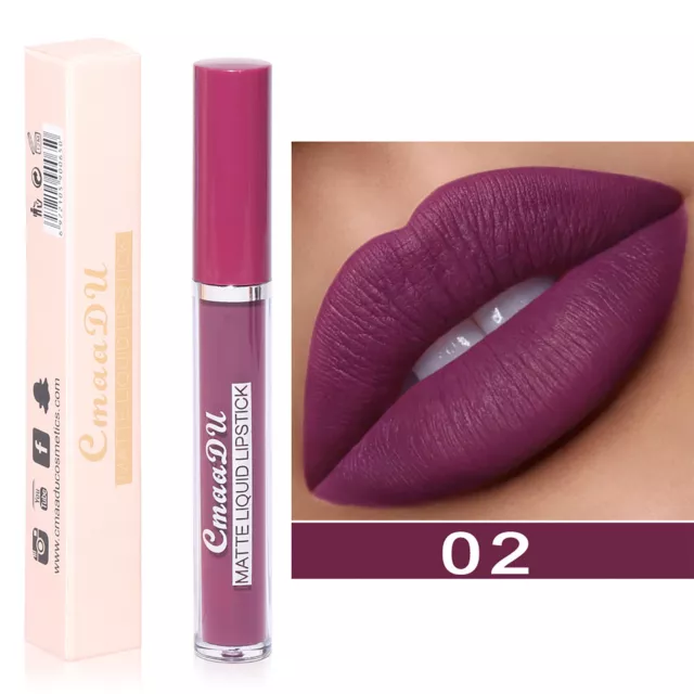 Para mujer belleza impermeable labial líquido de larga duración mate pelado tinte labial 3