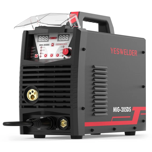 MIG Aluminum Welder, 110/220V, 205A Gas/Gasless/Lift TIG/Stick Welding Machine