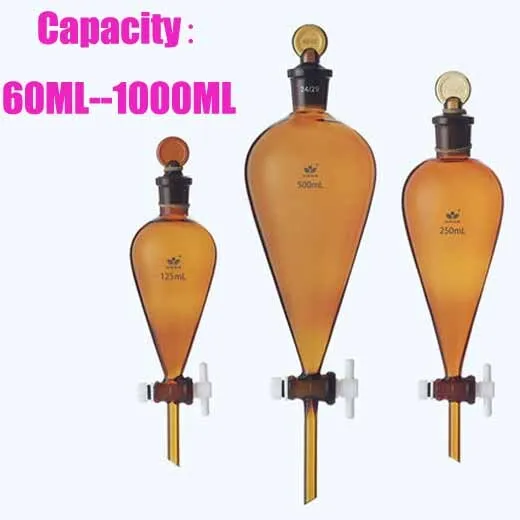 Laboratory Glassware Lab dispensing funnel 60-1000ML Distillation PTFE Chemistry