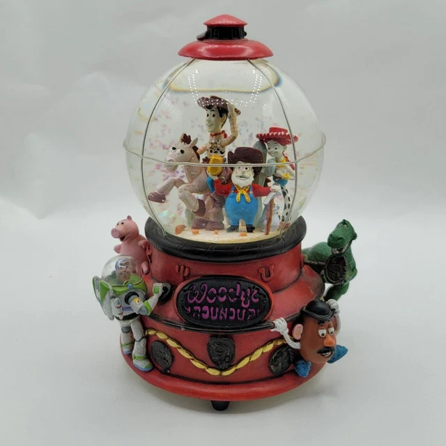DISNEY TOY STORY 2 Woodys Roundup Snow Globe Snow Dome Music Box See