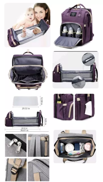 Living Traveling Diaper Bag Backpack, Baby Portable Crib, Bassinet Changing Mat 3