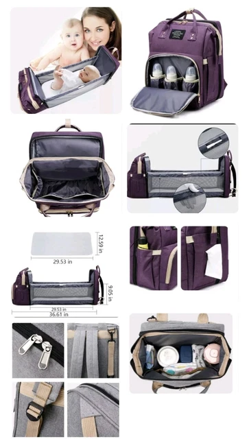 Living Traveling Diaper Bag Backpack, Baby Portable Crib, Bassinet Changing Mat 3
