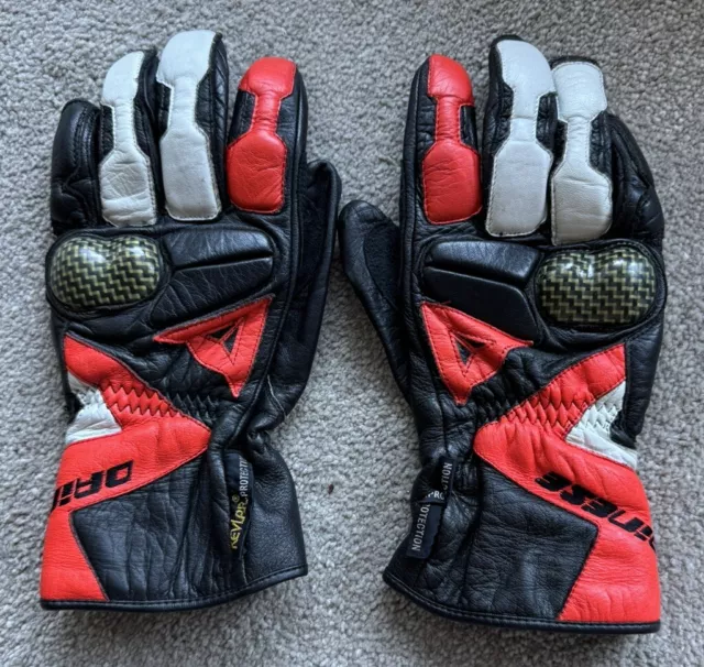 DAINESE MEN’S LEATHER Motorcycle Gloves With Kevlar Size L $12.71 ...
