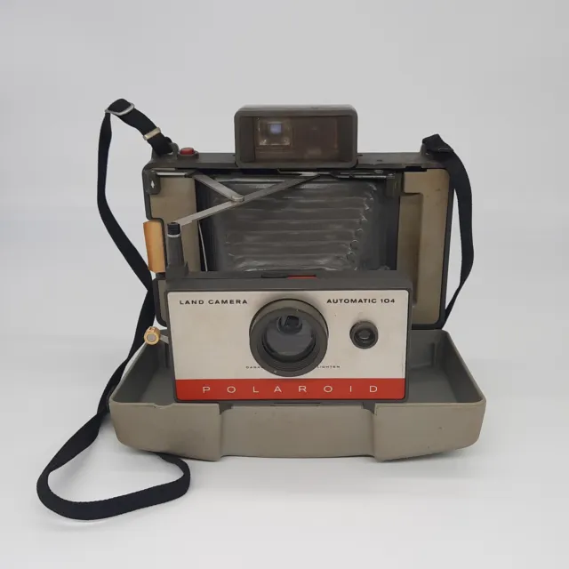 Vintage 1960s Polaroid Automatic 104 Instant Film Land Camera w/ Strap Untested