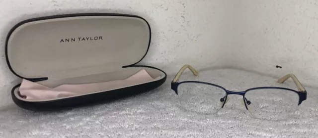 Ann Taylor Eyeglasses Frame ATP701 C03 48-16-125 Petite Black Blue Titanium Rims