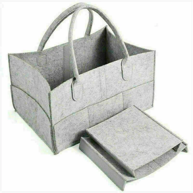 Organizer Storage Bag Baby Diaper Caddy Felt Changing Nappy Kids Carrier Bag New