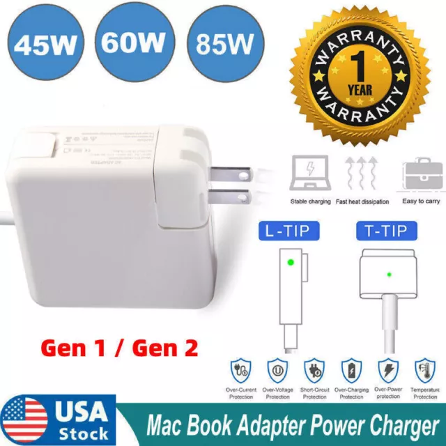 45W 60W 85W AC Power Adapter Charger L-tip T-Tip Connector For MacBook Pro&Air