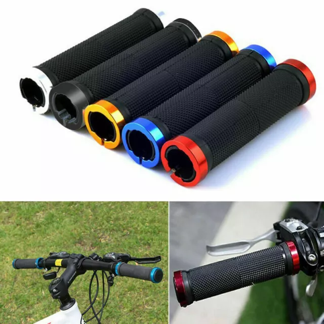 Bicycle Handle Bar Grips Double Lock On BMX MTB Mountain Bike Cycle Grip