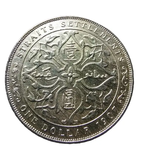 1 Dollar Straits Settlements 1907 Edward VII British Malaysia