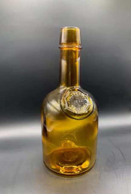 Wheaton NJ Collectible Amber Glass bottle Bar Decanter empty