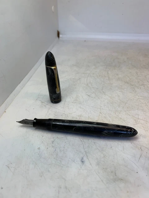 ANCIEN LOT STYLO plume à pompe argent et or 18 carats 750 année 60 EUR