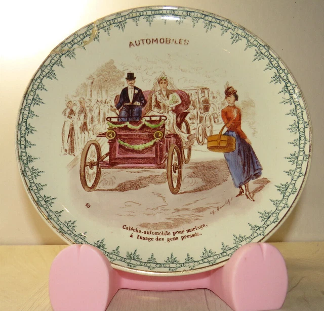 10 Anciennes Assiettes en Terre de Fer HB & Cie Choisy Le Roi : Vie du Régiment - Vintage French Finds