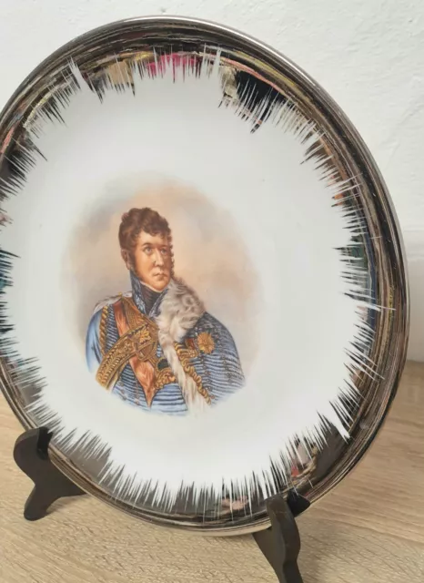 Napoleonika Wandteller Bavaria Porzellan General Junot Sammlerstück Vintage RAR 3