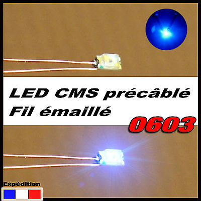 white prewired LED C145# LED CMS pré-câblé 0805 blanc fil émaillé 5 à 20pcs 