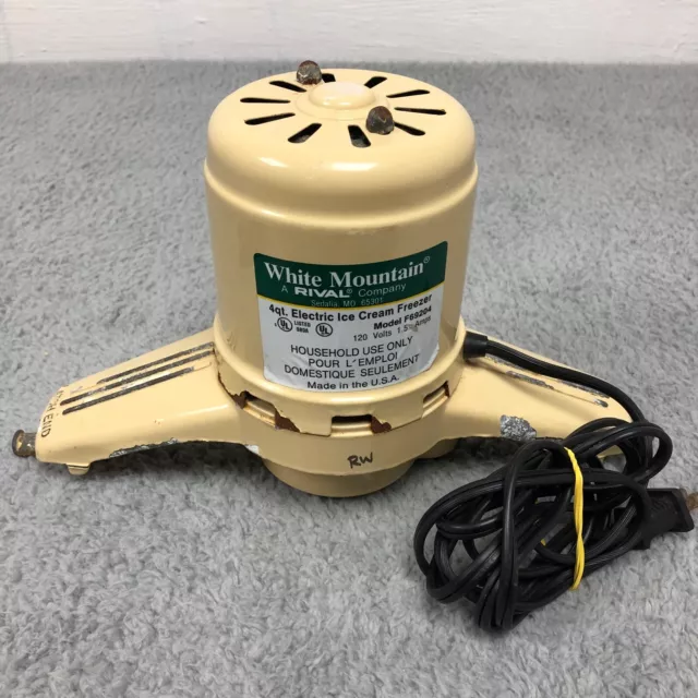 White Mountain Model F69204 4 Qt. Electric Ice Cream Maker Motor Only - Tested