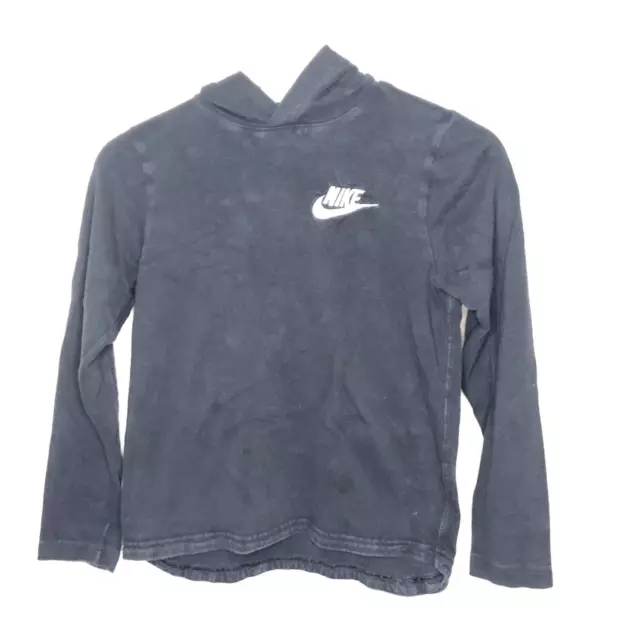 Nike Hoodie Sweater Boys Medium Black Stitched Logo Outerwear Active School Play