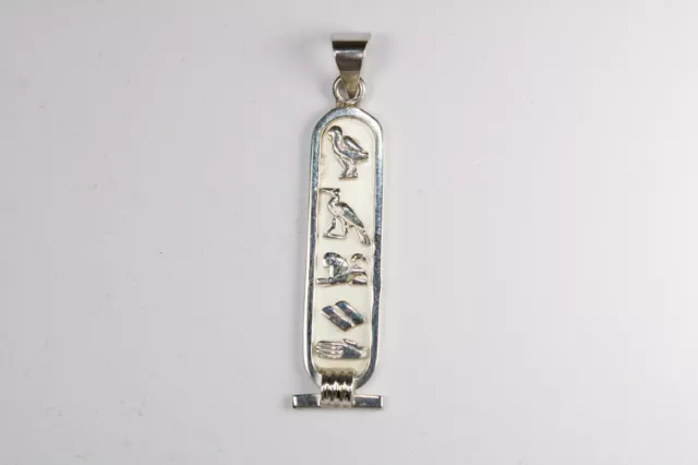 Cartucho de plata de ley con nombre personalizado egipcio en jeroglíficos...