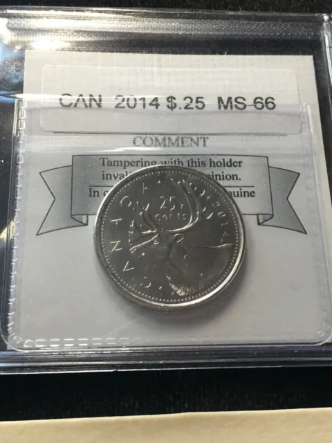 2014, Coin Mart Graded Canadian, 25 Cent, **MS-66**