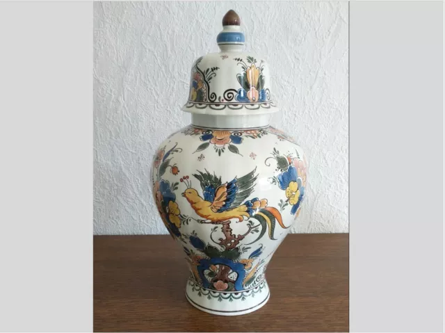 Delfter Porzellan - Delfter Polychrom - Deckelvase