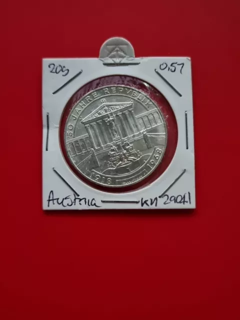 1968 Austria 50 Schilling Silver Coin